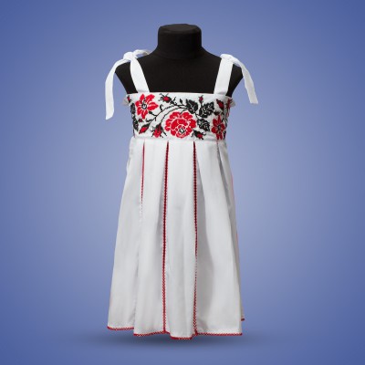 Embroidered sleeveless dress for girl "Rose"
